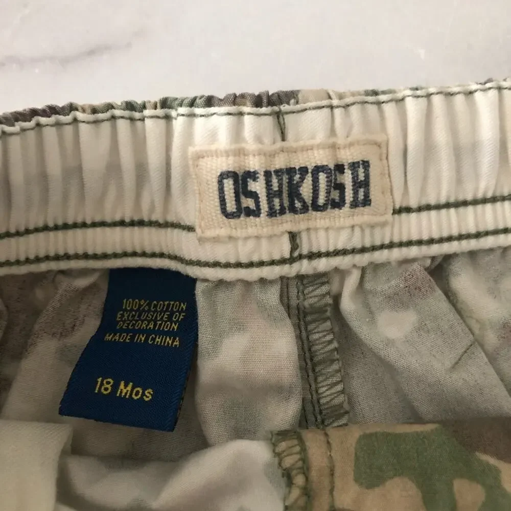 Oshkosh camo cargo shorts green brown